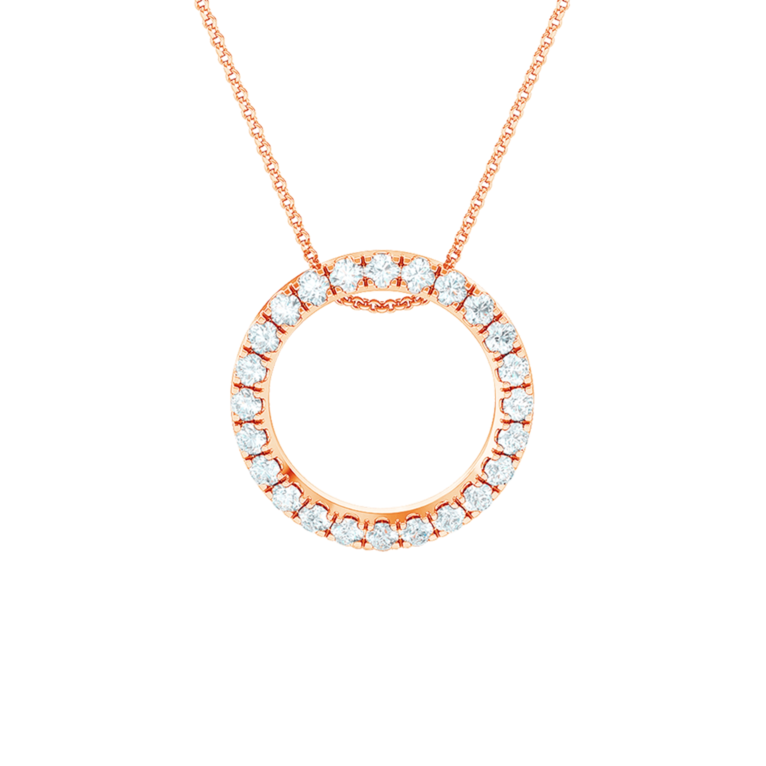 Rose Gold Circle of Life Diamond Necklace