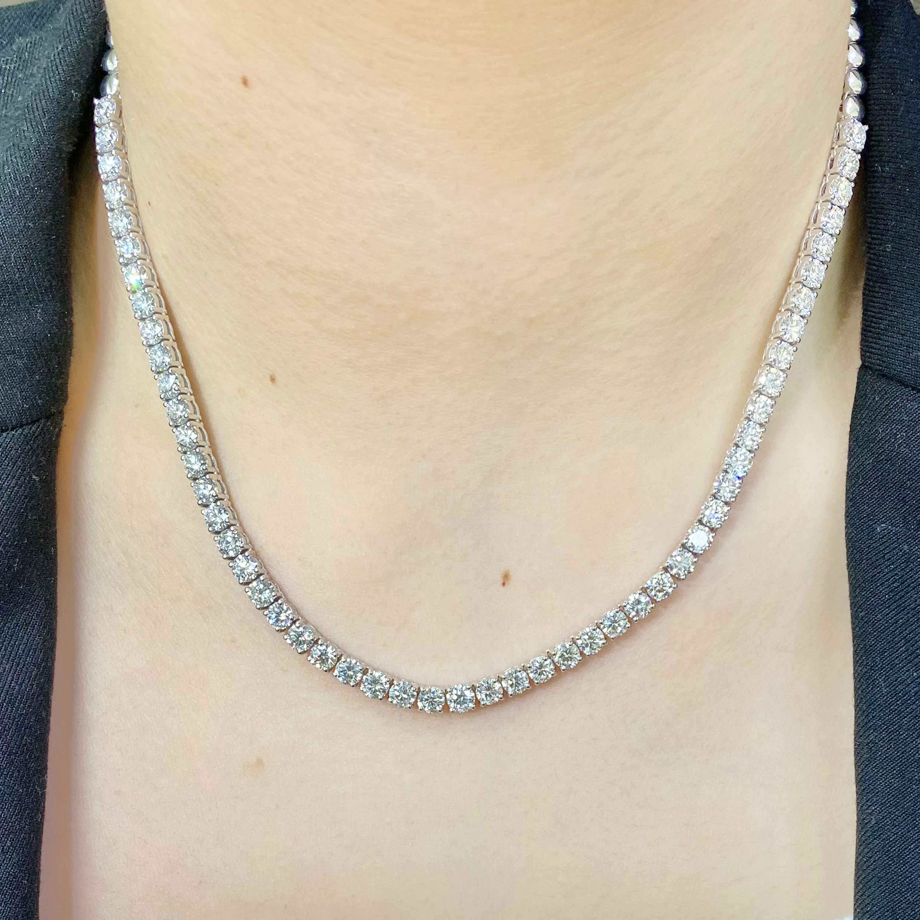 10.56 carat Lab Grown Tennis Necklace