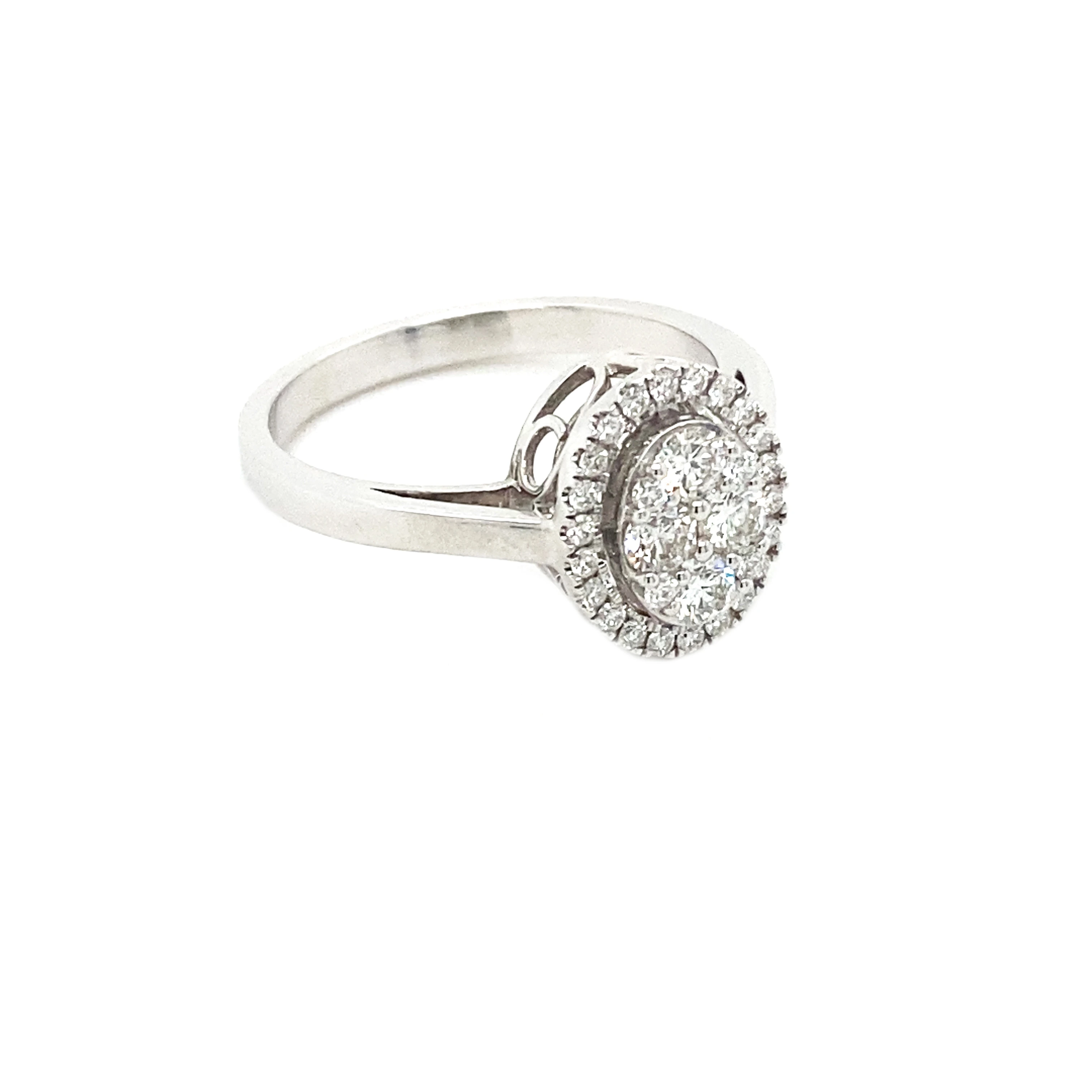 Oval Cluster Diamond Ring