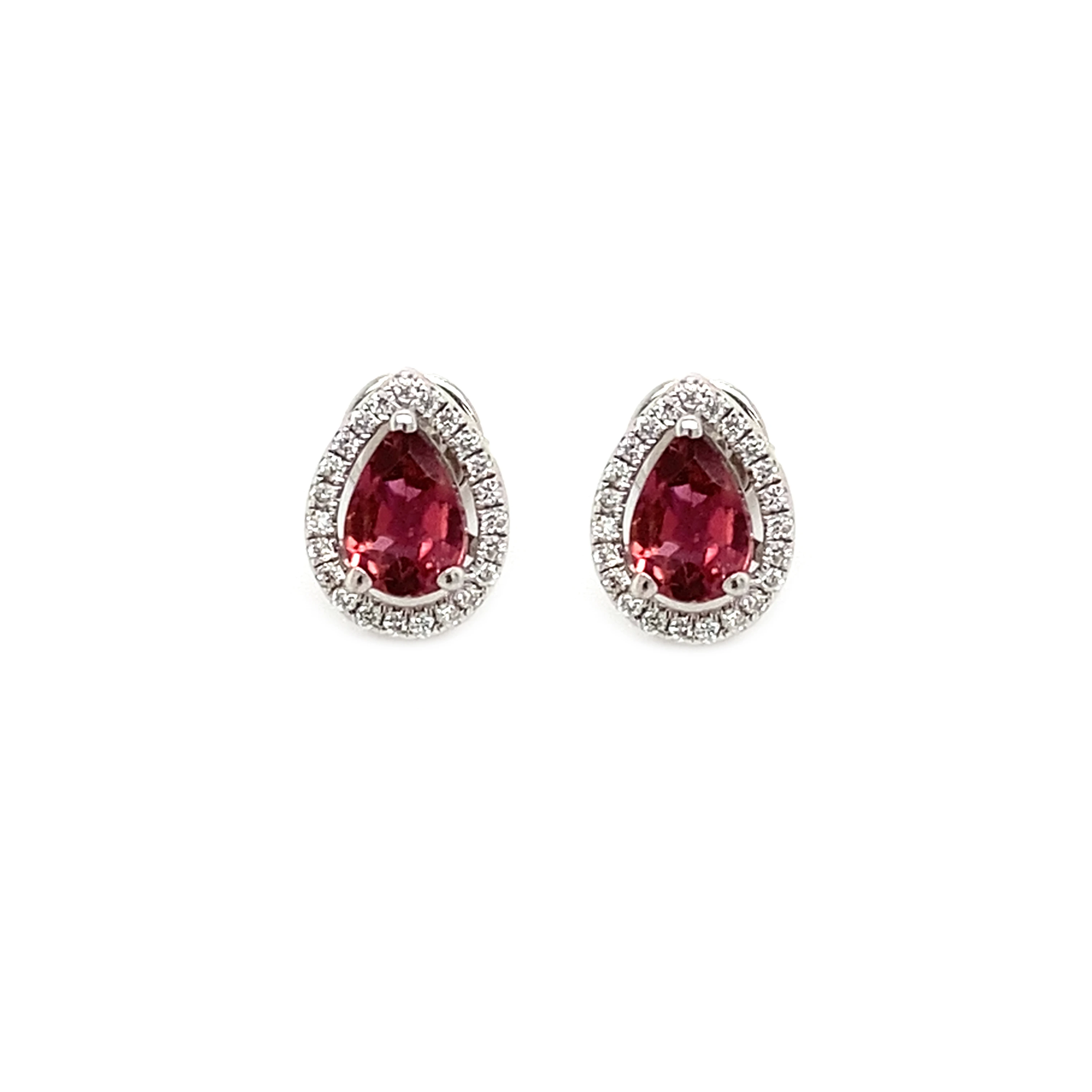 Diamond and Pink Sapphire Earrings