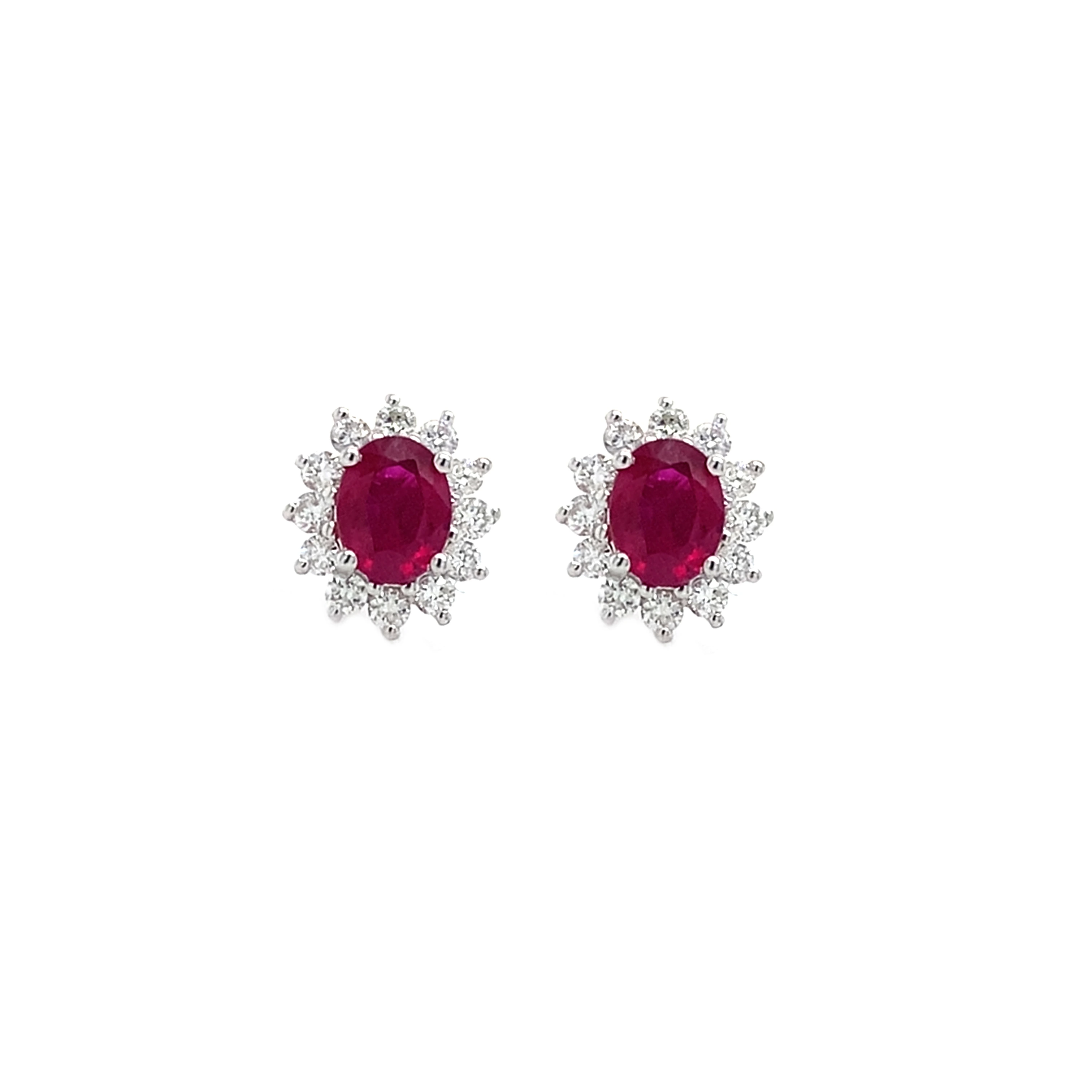 Diamond and Ruby Earrings