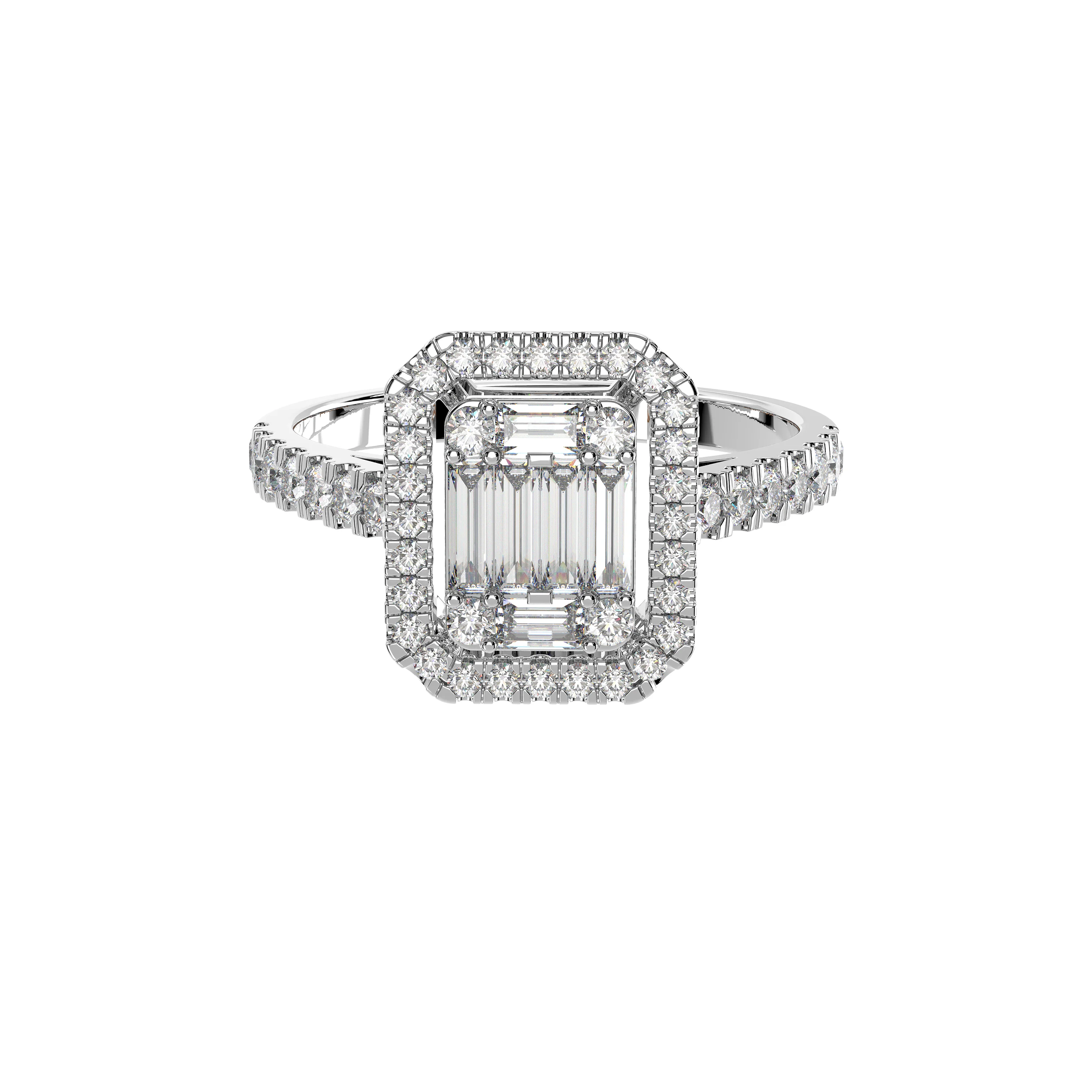 Natural Baguette Diamond Ring