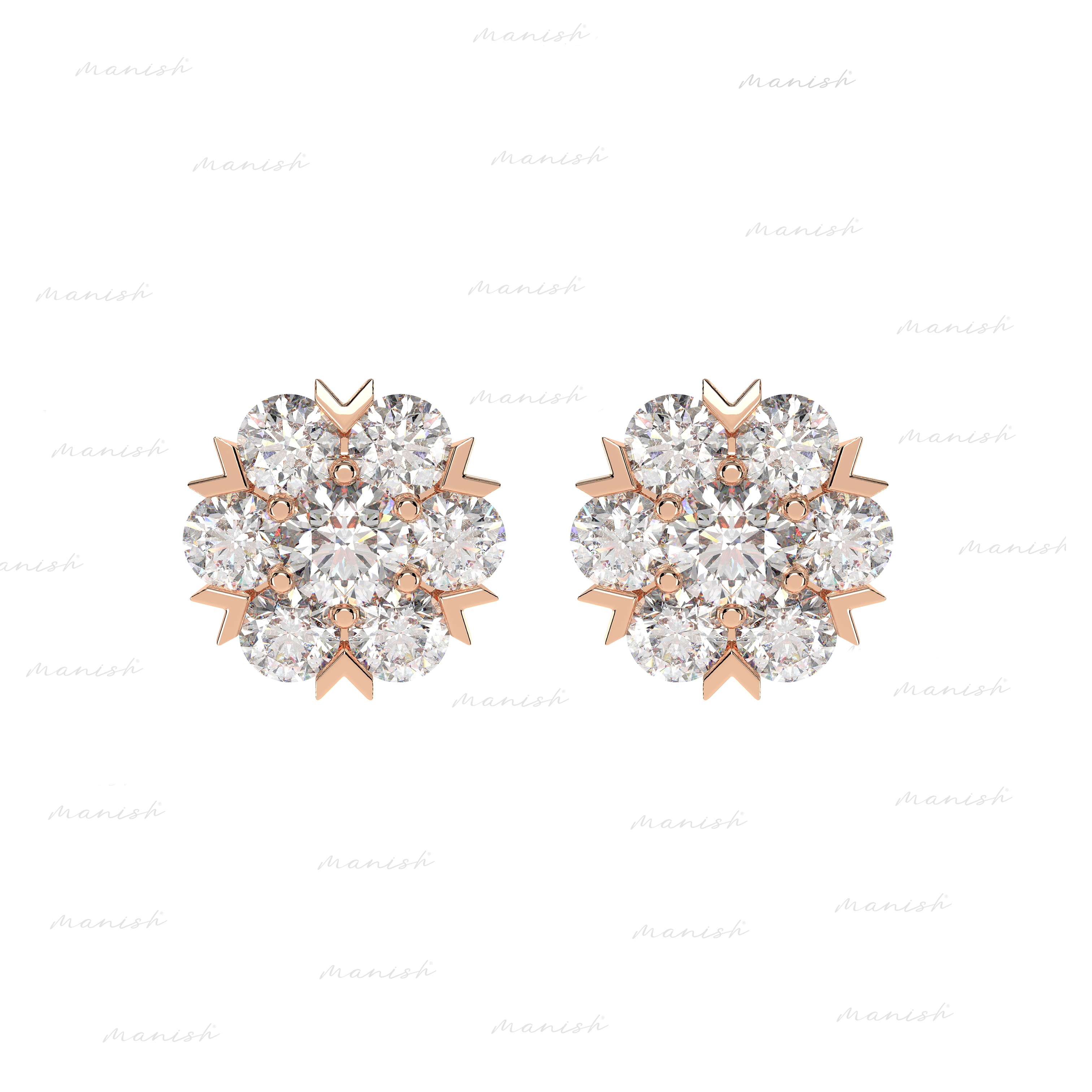 Diamond Blossom Earrings