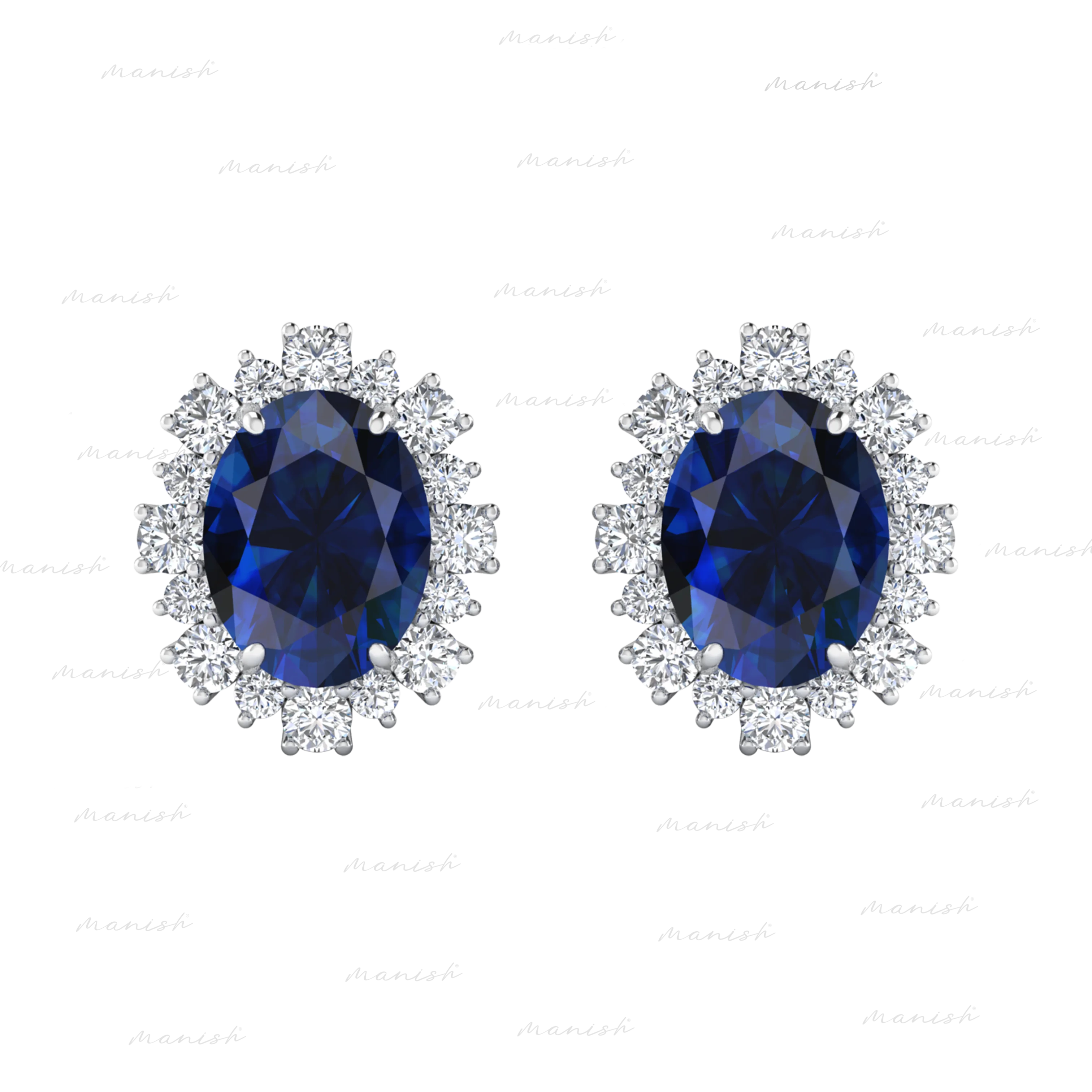 Ella Diamond and Blue Sapphire Earrings
