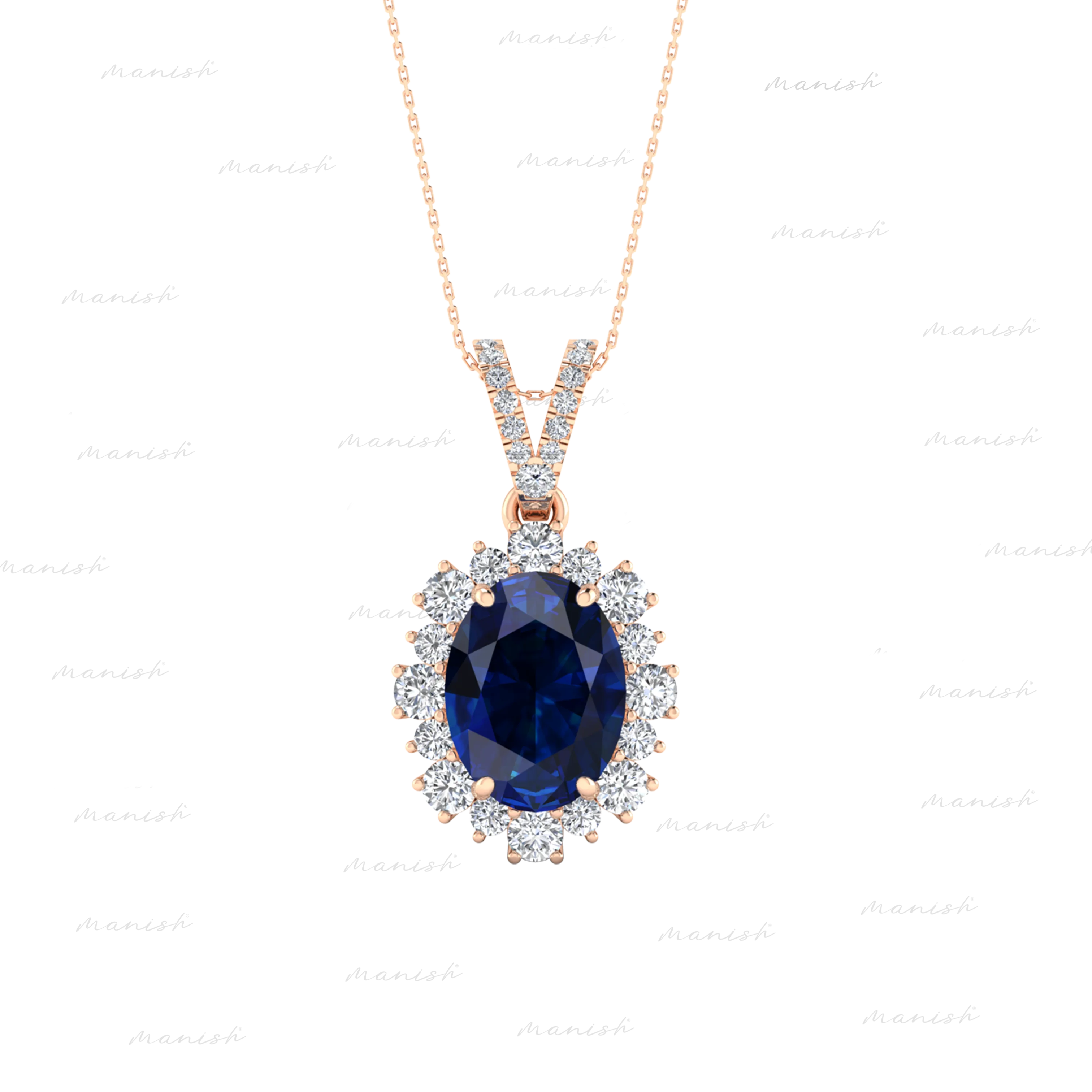 Ella Diamond and Blue Sapphire Pendant