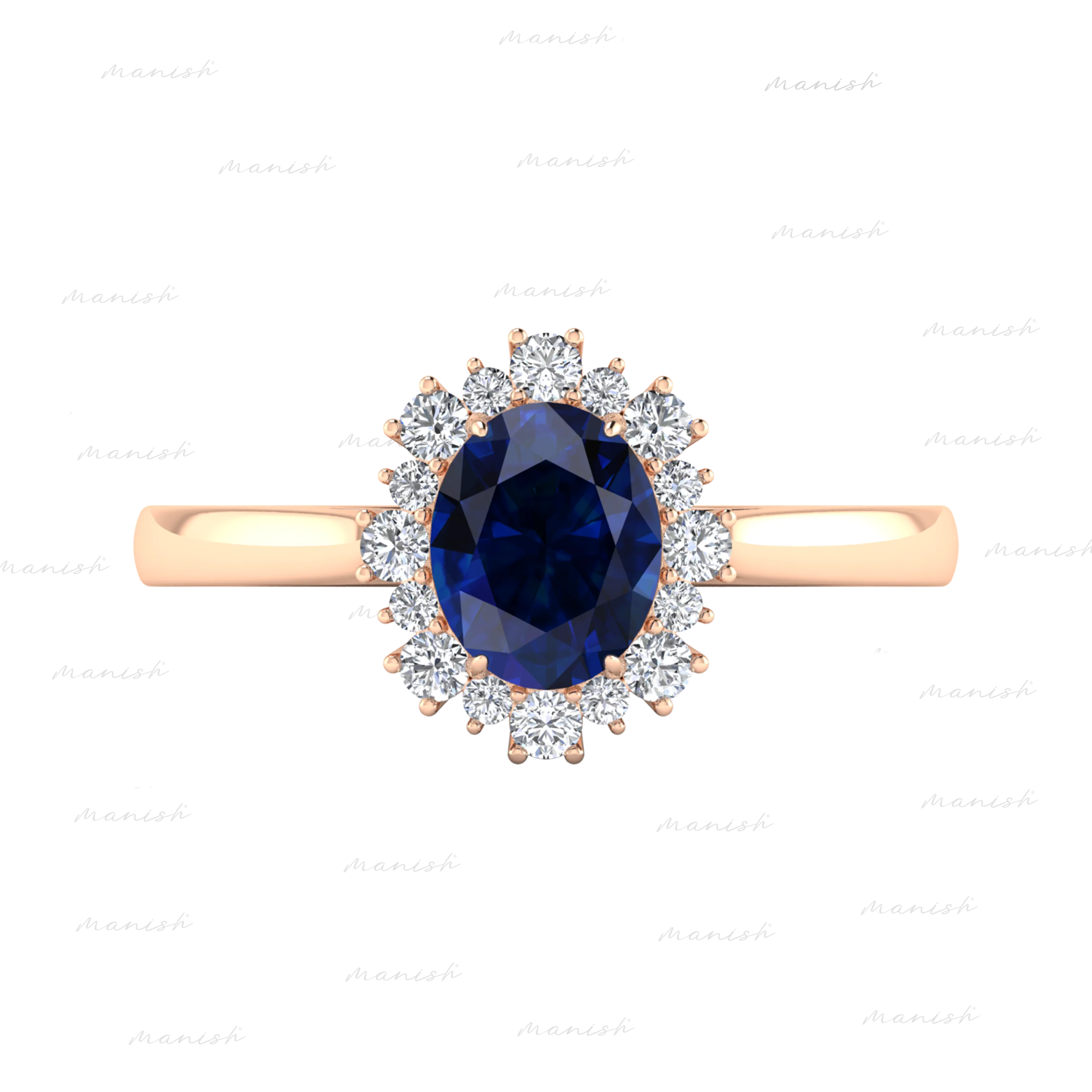 Ella Diamond and Blue Sapphire Ring