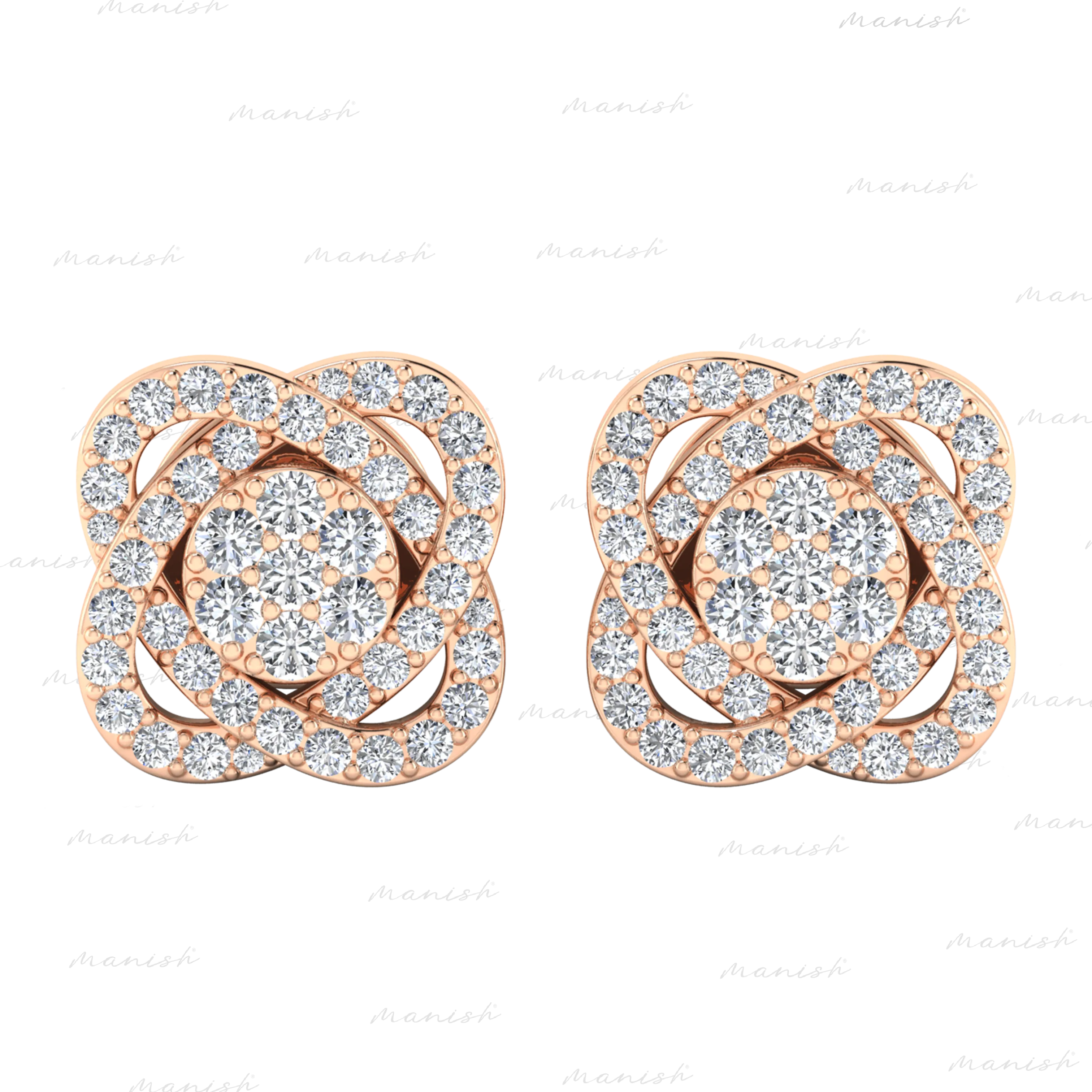 Petals Cluster Diamond Earrings
