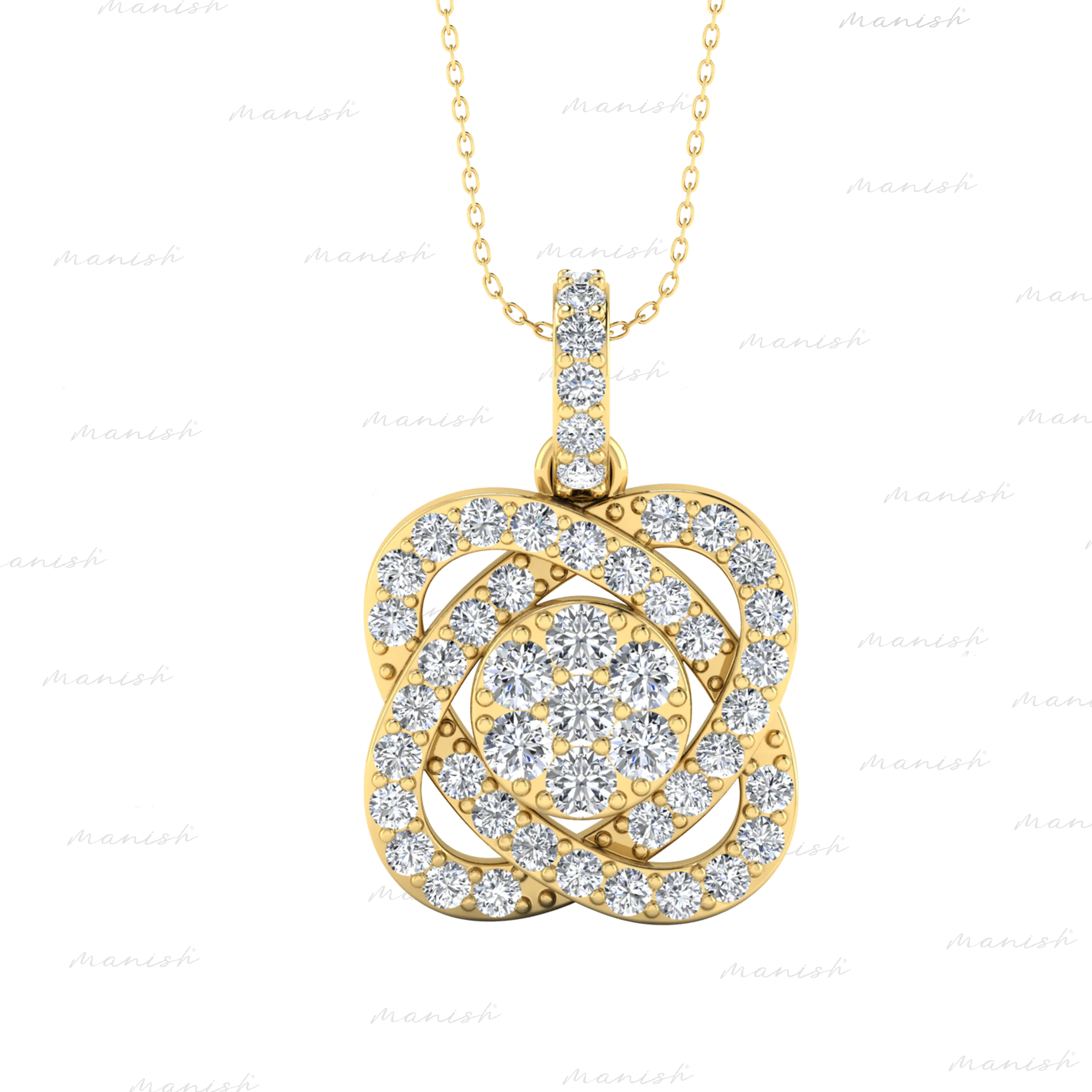 Petals Cluster Diamond Pendant