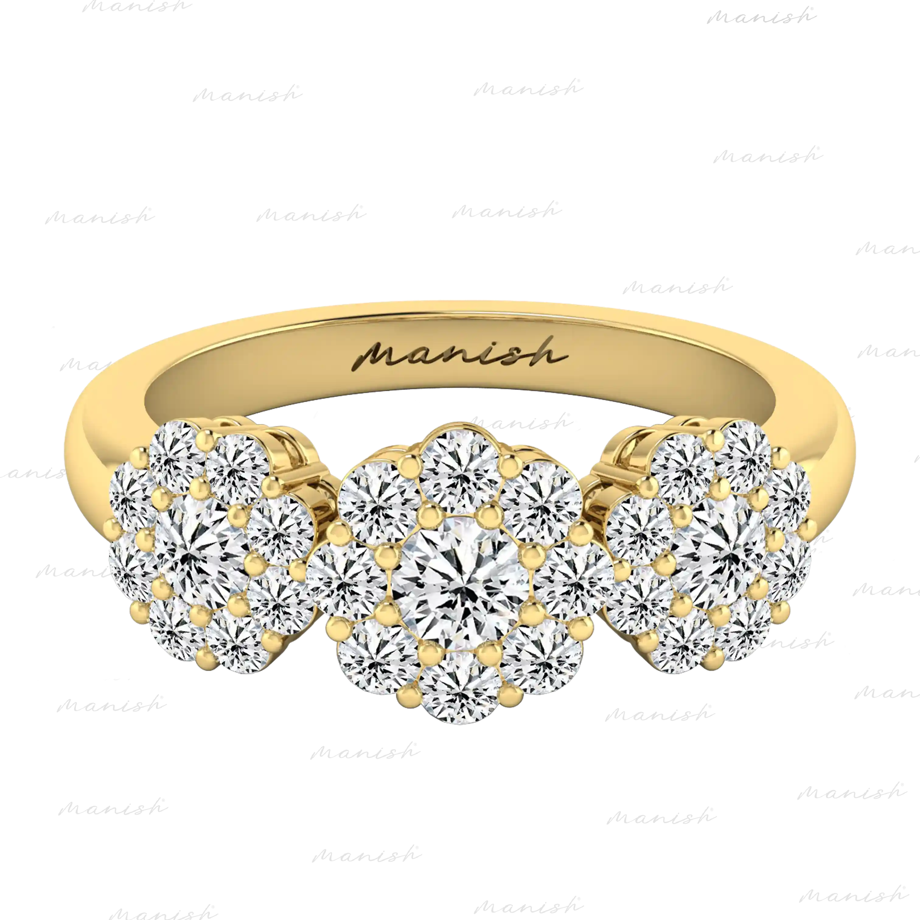 Flower Cluster Diamond Ring
