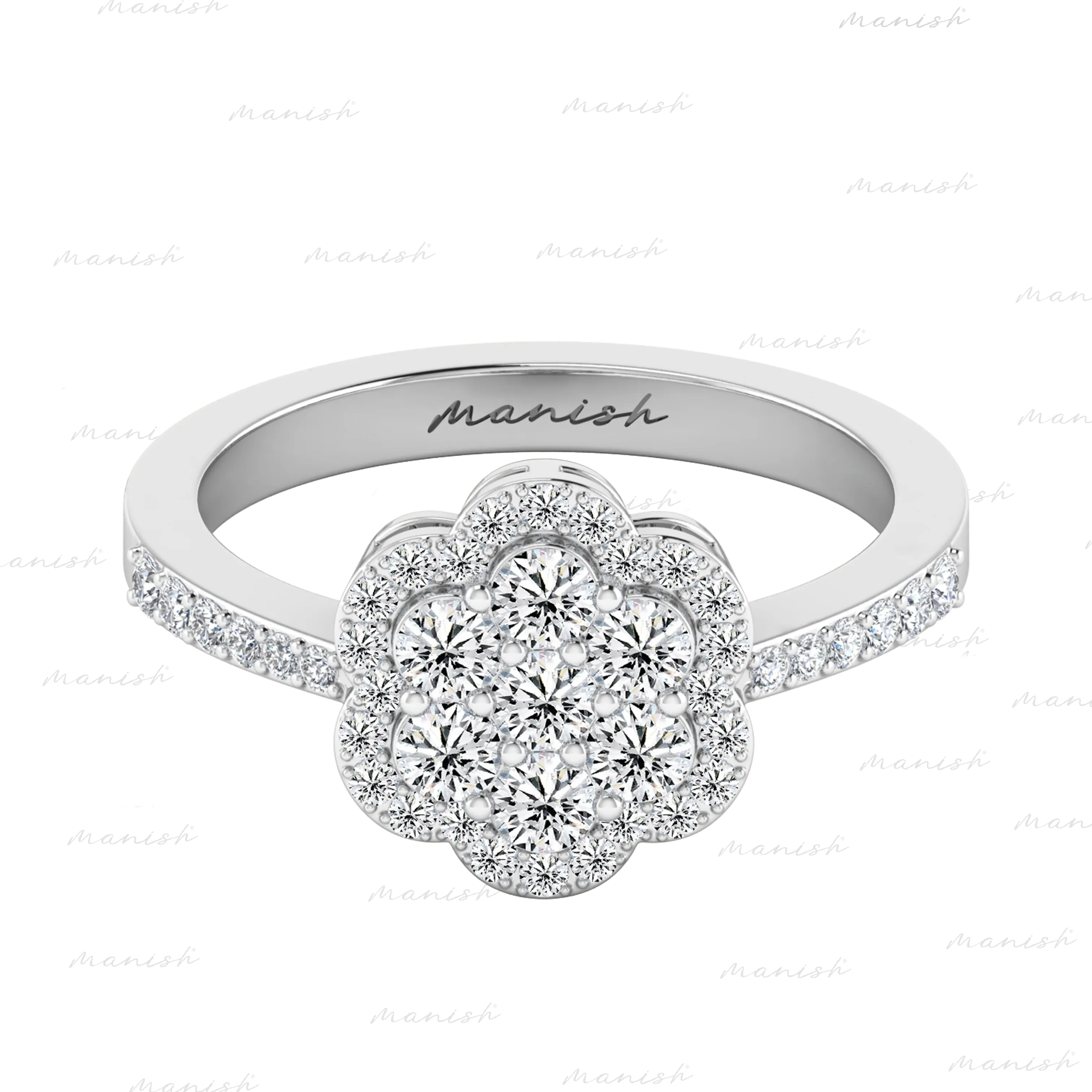 Flower Cluster Diamond Ring