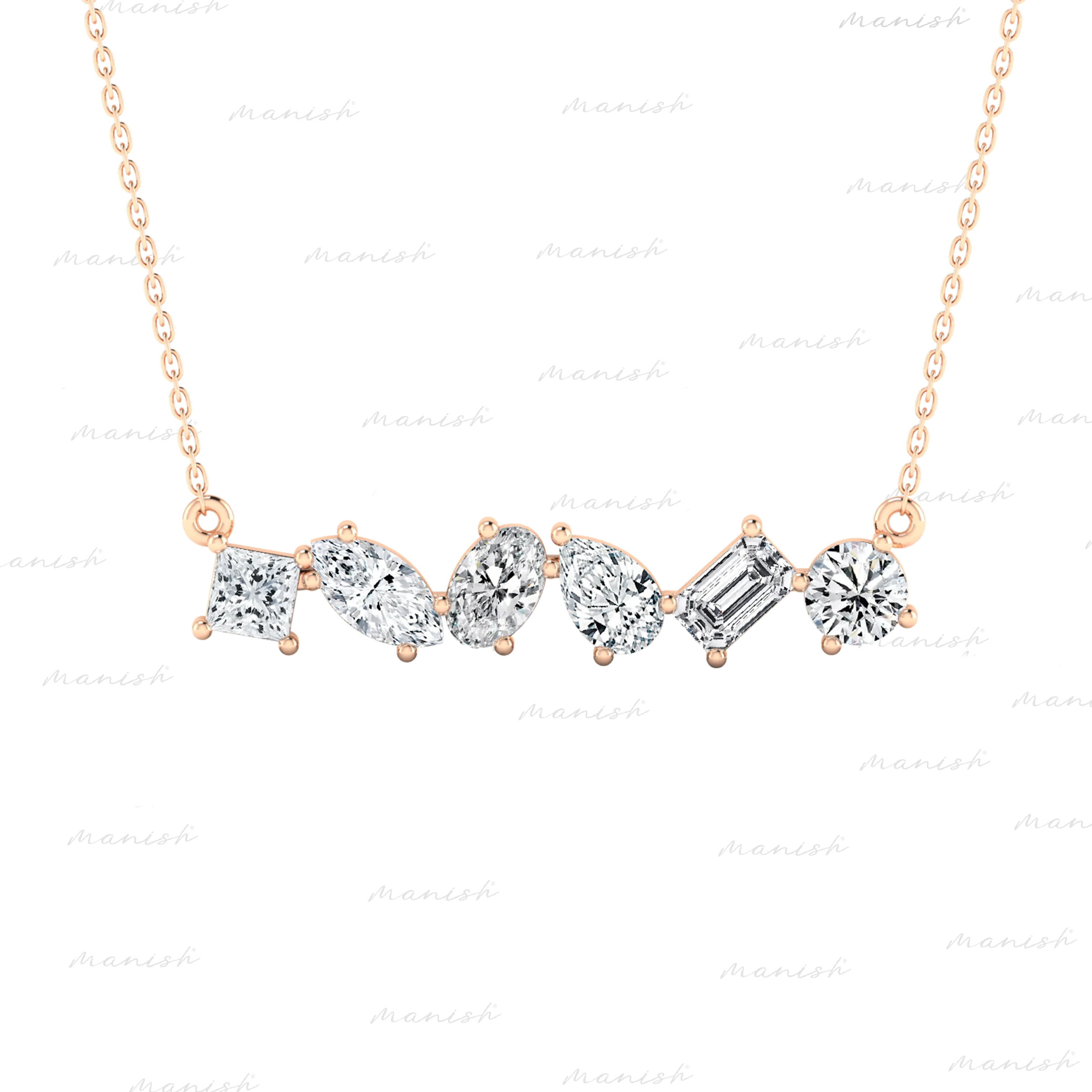 Multi Shape Lab Grown Diamond Necklace
